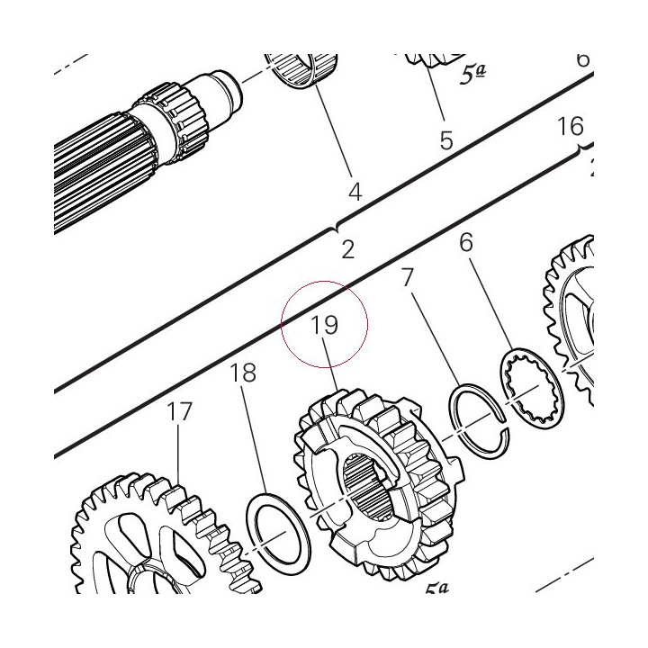 5TH driven gear Z27 17217301A