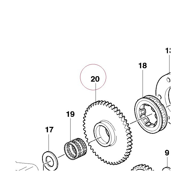 Electric starter driven gear 17310124A