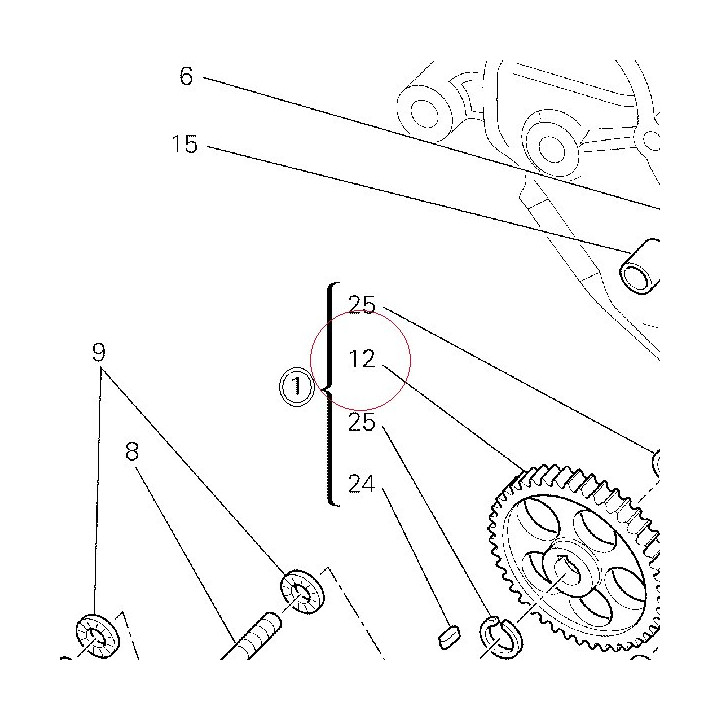 Gear, oil pump 17410381A