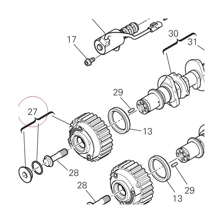Timing belt pulley, driven 17740032C
