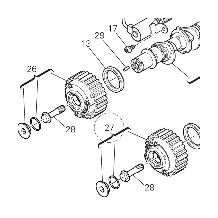 Timing belt pulley, driven 17740051A