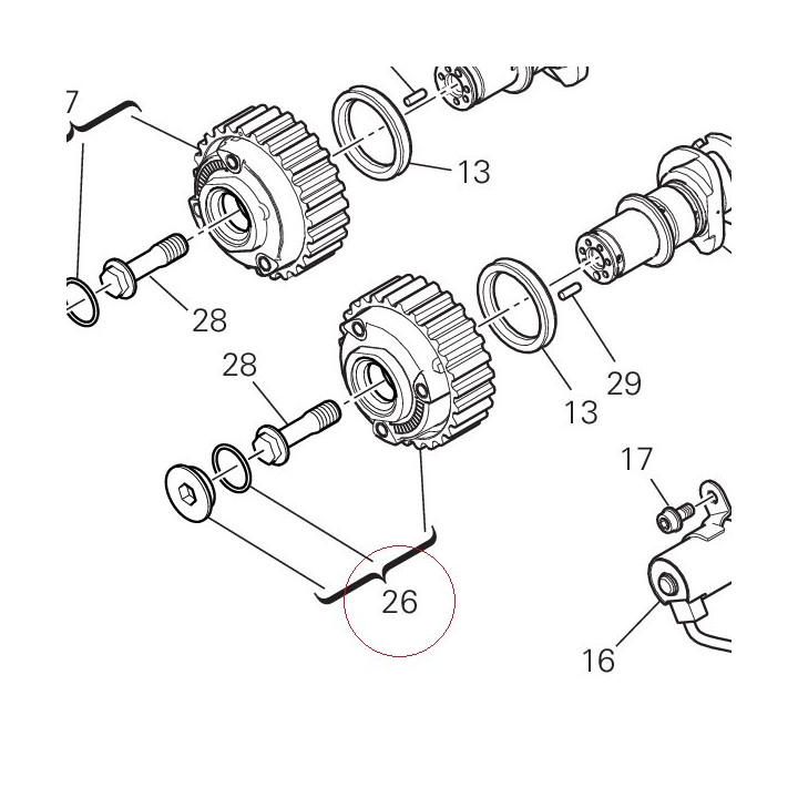 Timing belt pulley, driven 17740061A