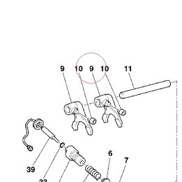 Gear selector fork, 1ST/4TH-2ND/3RD 18010092A