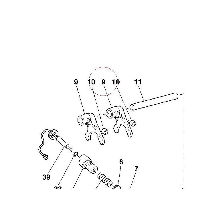 Gear selector fork, 1ST/4TH-2ND/3RD 18010092A
