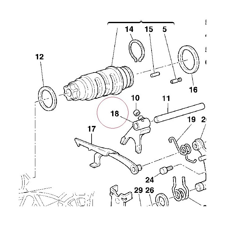 Gear selector fork 5TH/6TH 18010102A