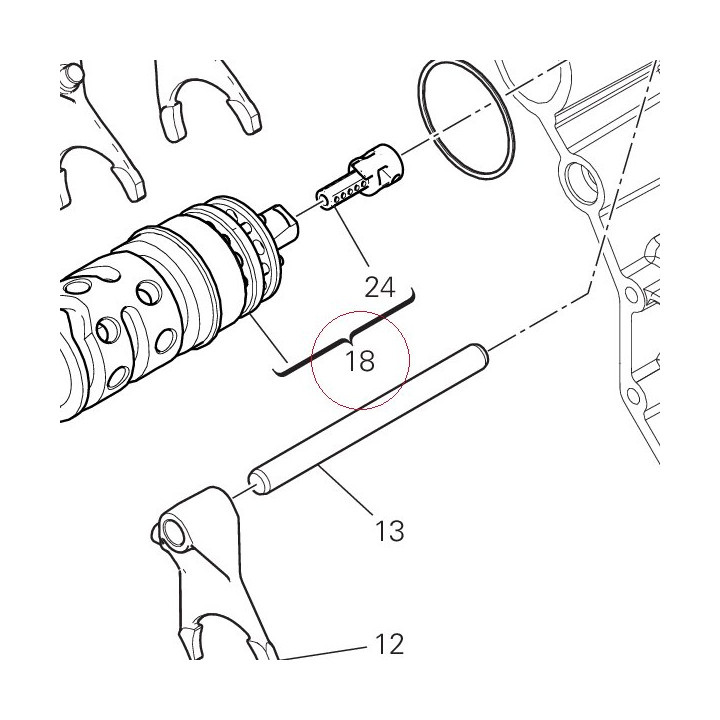 Complete gearbox drum 18220671B