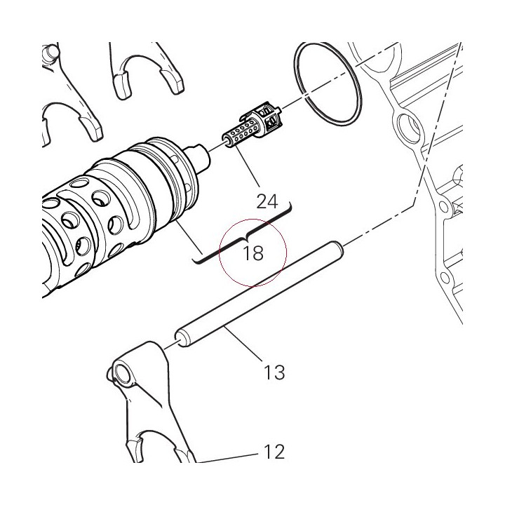 Complete gearbox drum 18220701A