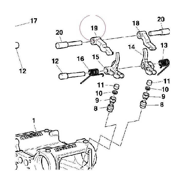 Opening rocker arm right 20810014A