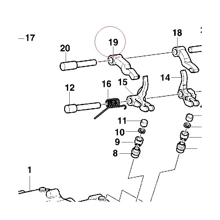 Opening rocker arm right 20810017A