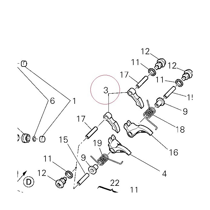 Open. rocker arm 20810291D