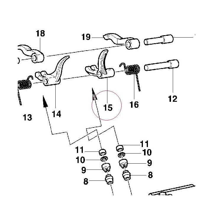 Closing rocker arm right 20910015A