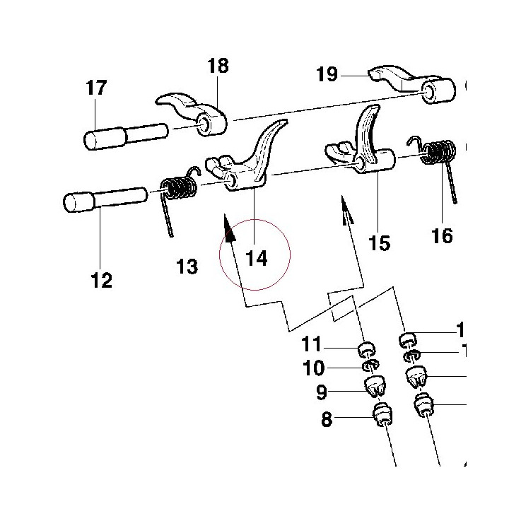 Closing rocker arm left 20910027A