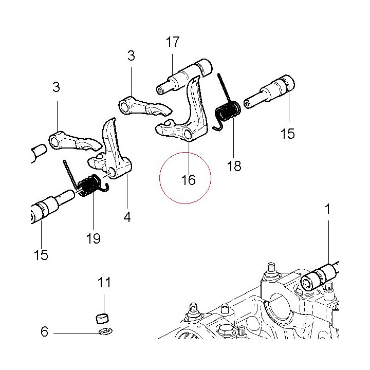 Closing rocker arm right 20910135AA