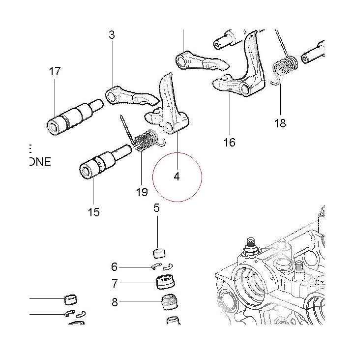 Closing rocker arm left 20910143A