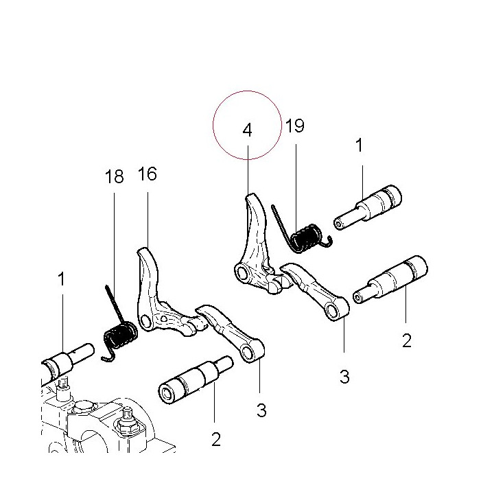 Closing rocker arm left 20910145AA