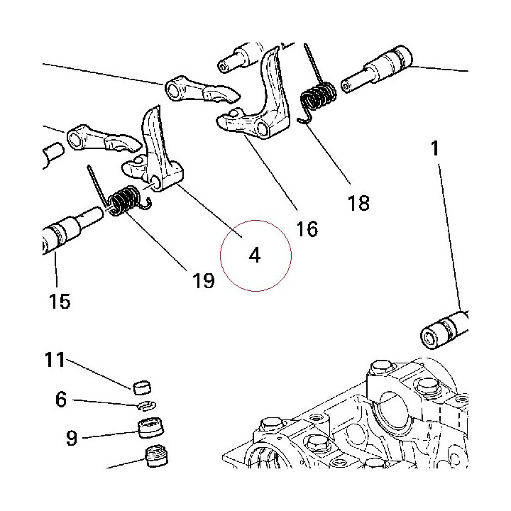 Closing rocker arm left 20910146A