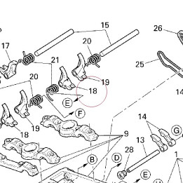 Rocker arm closing intake, right 20910312B