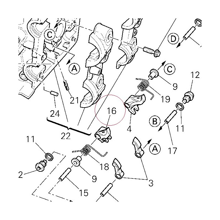 Closing rocker arm right 20910351D