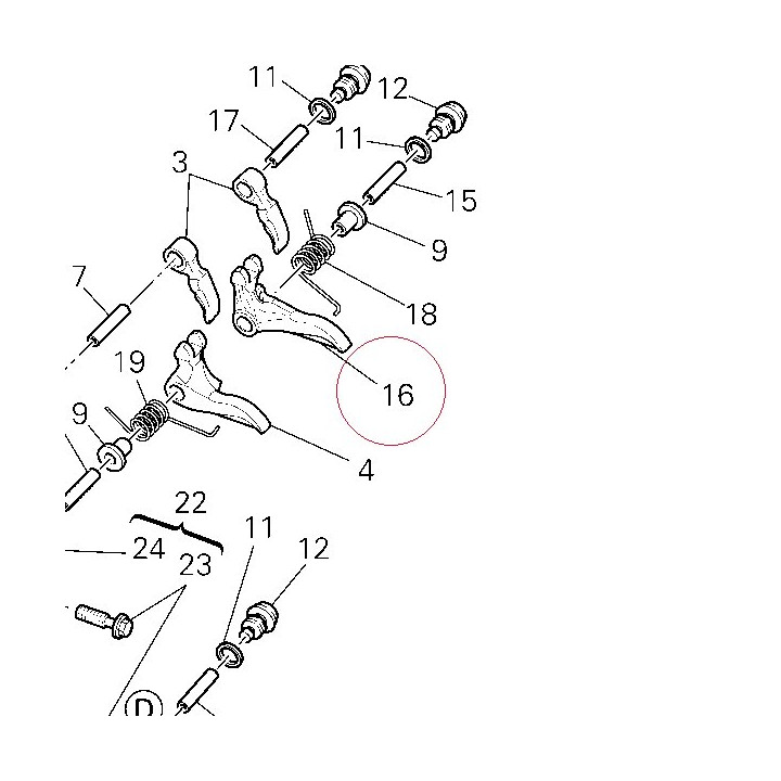 Closing rocker arm right 20910521B