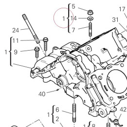 Complete half-crankcases pair 22513601B