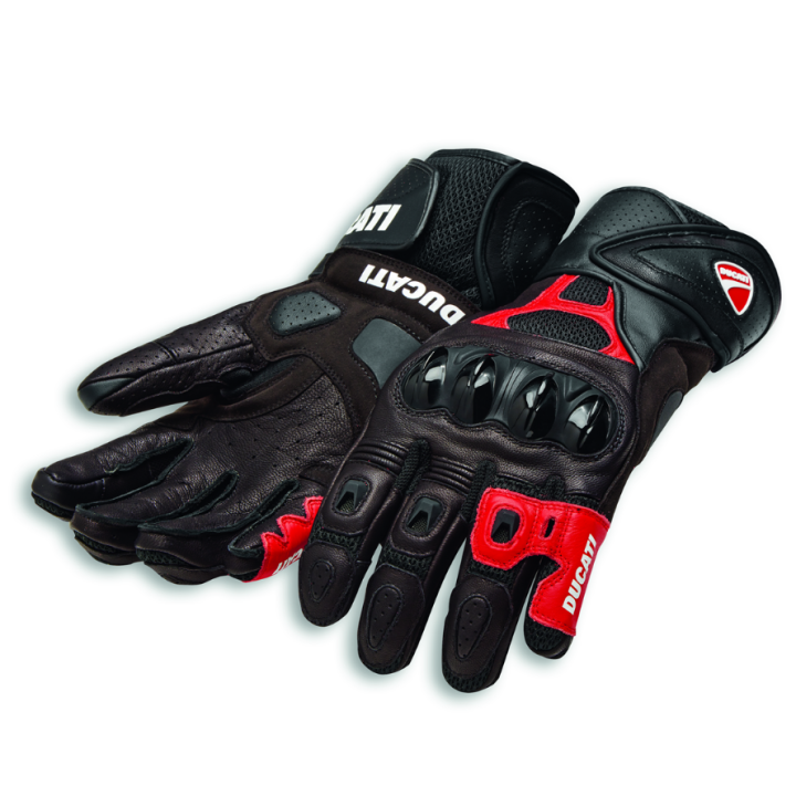 Gants en cuir noir et rouge Speed Air C1