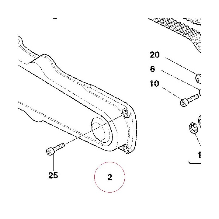 Horizontal timing belt cover 24510441A