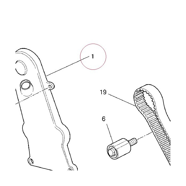 Vertical timing belt cover 24510582AB