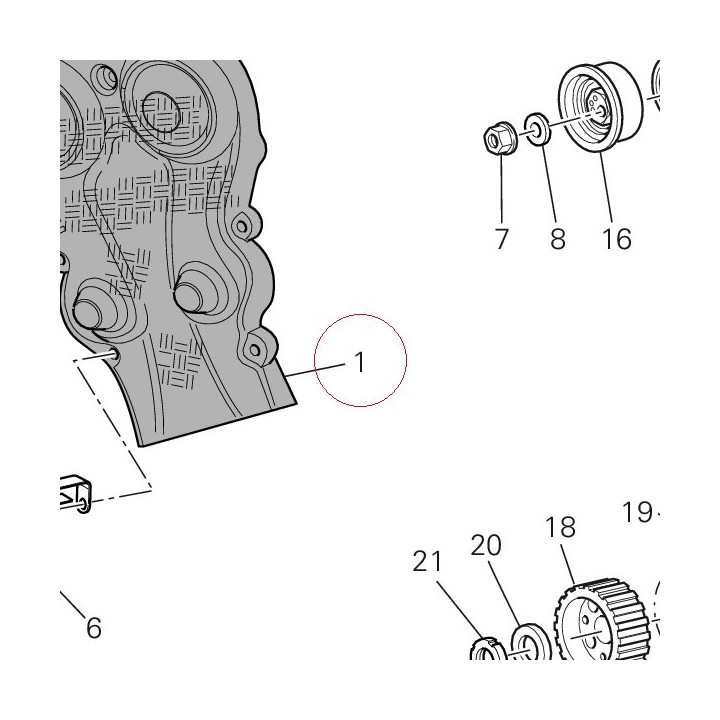 Cover, timing belt inside 24511091A