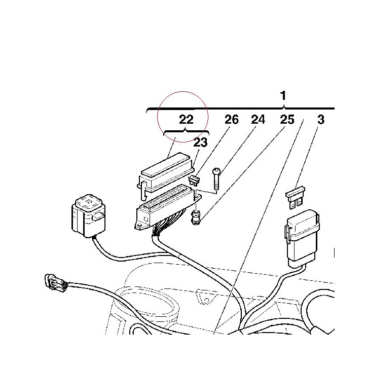 Cover, fuse 24610571D