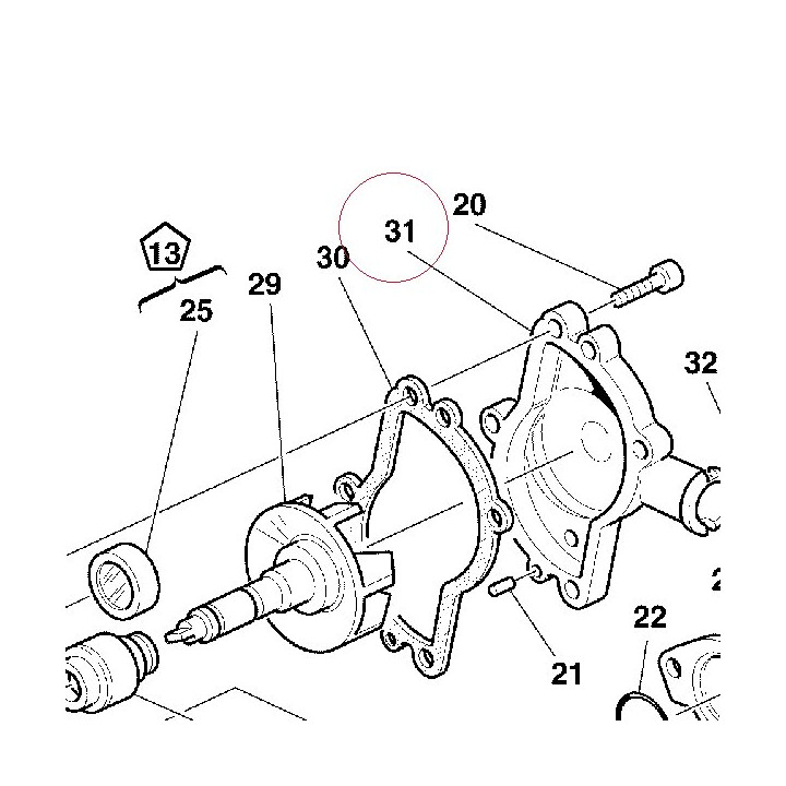 Water pump cover 24711141A