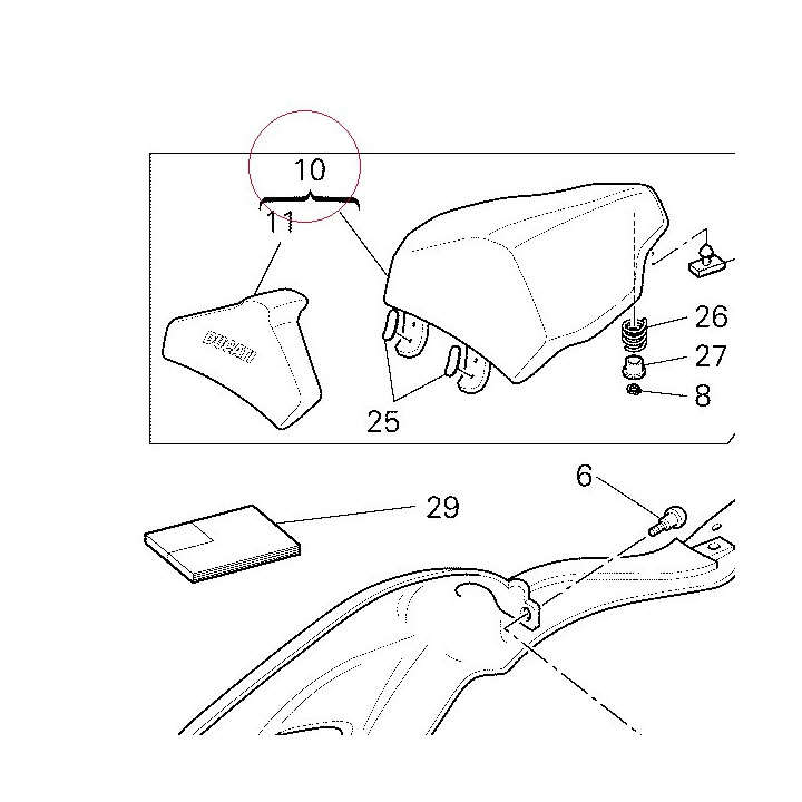 Cover pillion rider seat 24713071AA