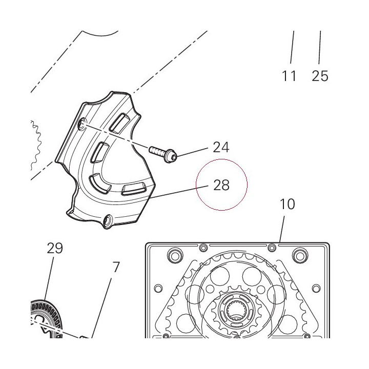 Chain pinion cover 24713311A
