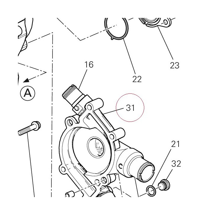 Water pump cover 24713642A