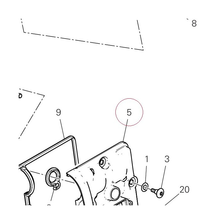 Cover cylinder head, horizontal 24714141AD