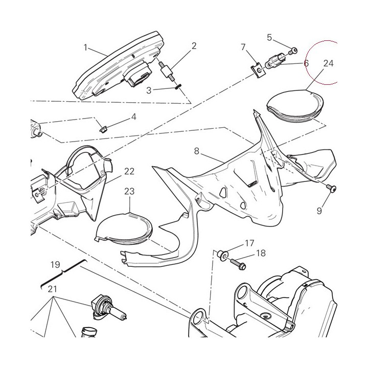 Instrument panel cover left 24714371B