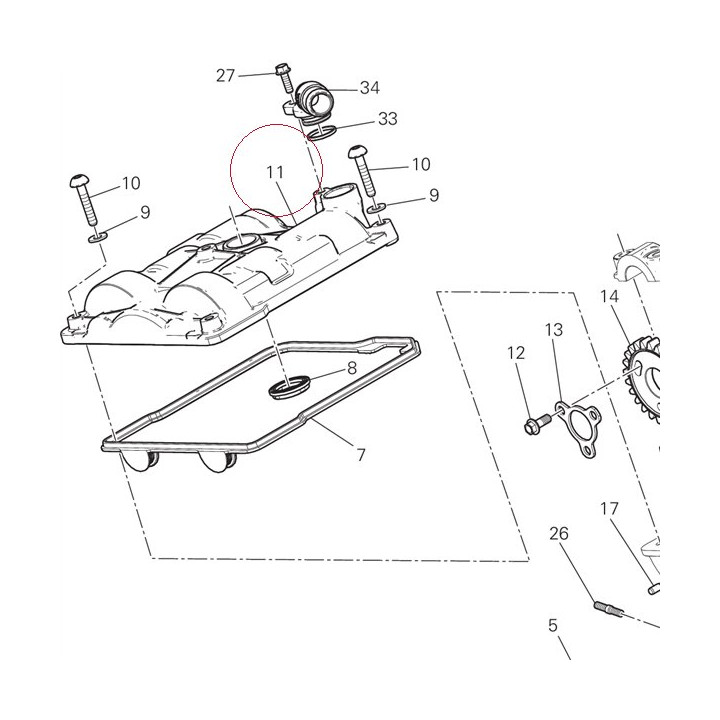 Cover cylinder head, vertical 24714491A