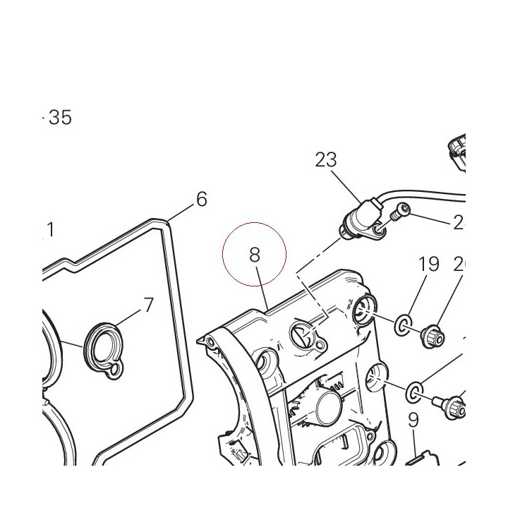 Cover cylinder head, horizontal 24714801EJ