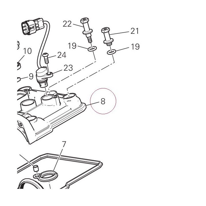 Cover cylinder head, vertical 24714811D