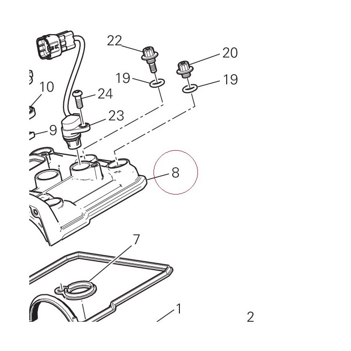 Cover cylinder head, vertical 24714811DB