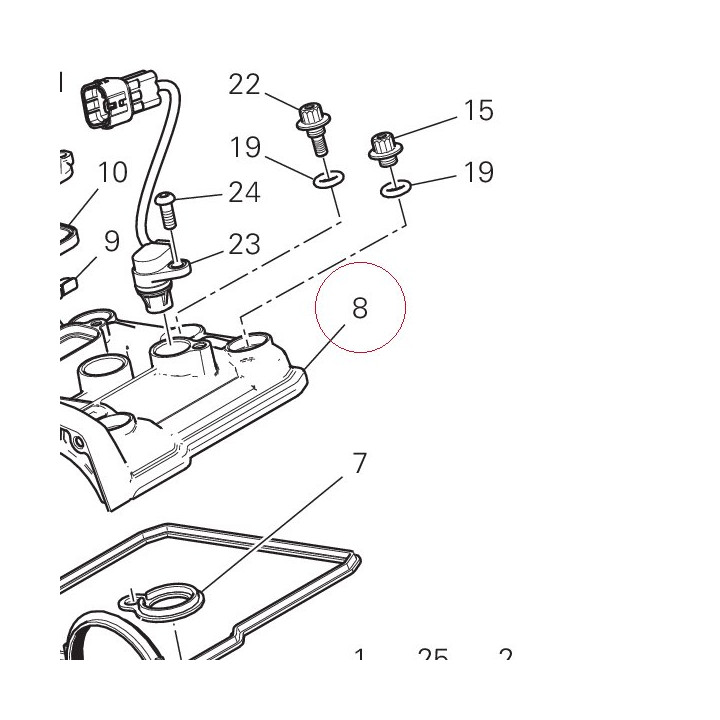 Cover cylinder head, vertical 24714811FJ