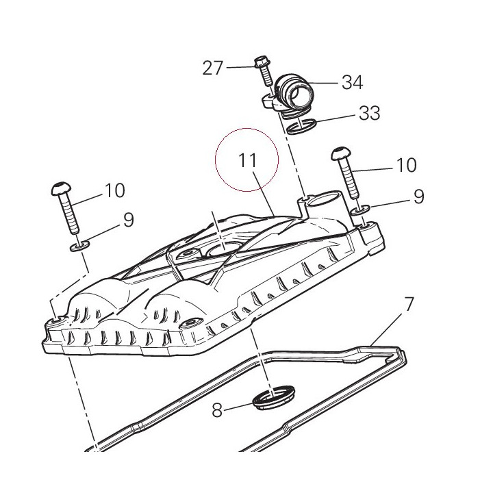 Cover cylinder head, vertical 24715331C