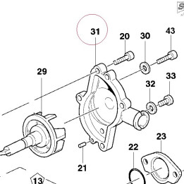 Complete water pump cover 24721661A