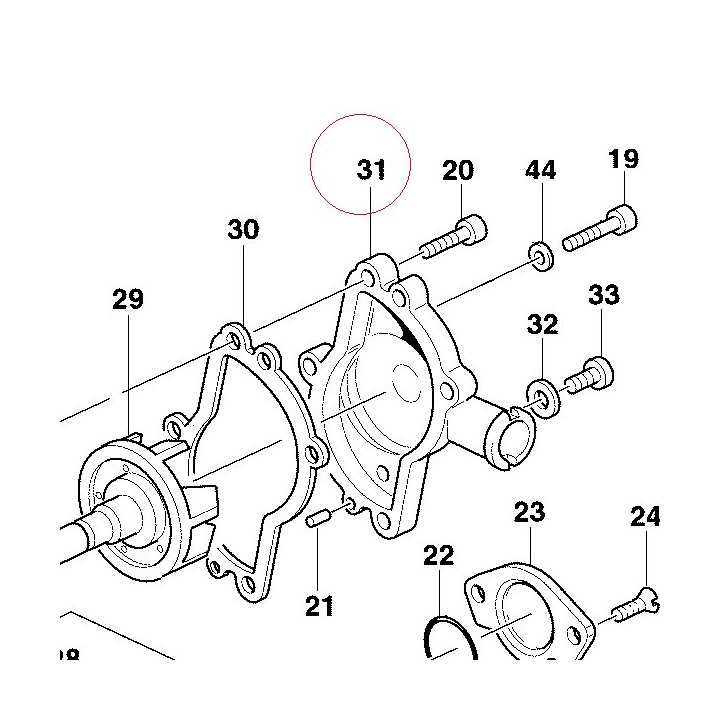 Water pump cover 24722021A
