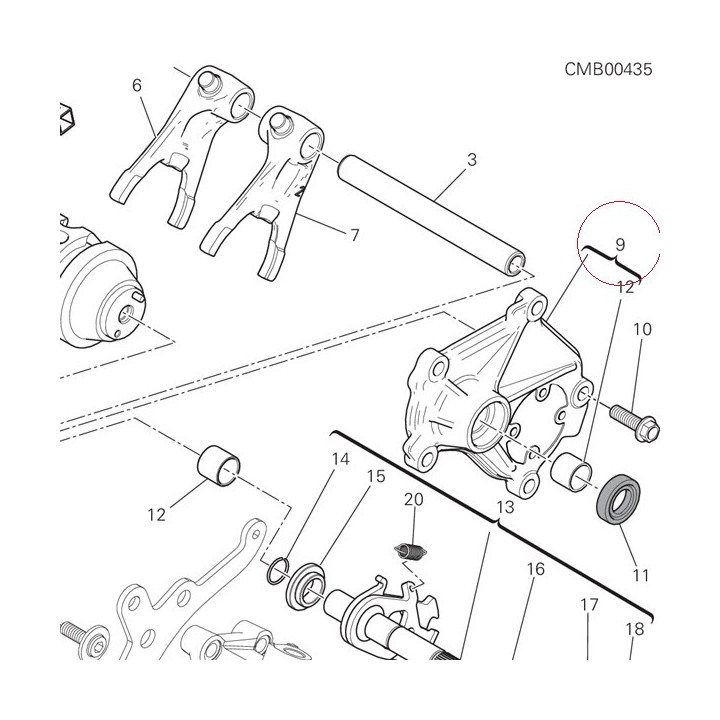 Gearbox control cover 24723652A
