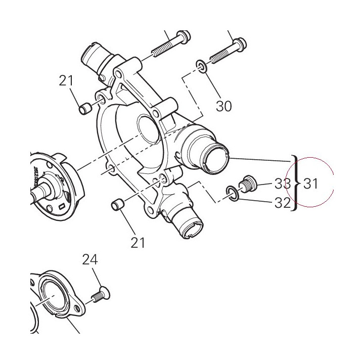 Water pump cover 24724481AC