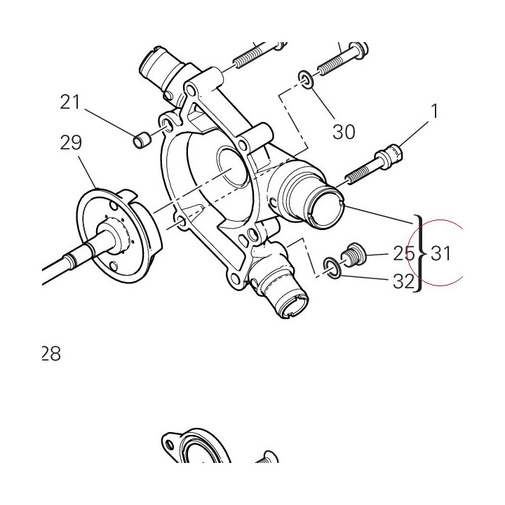 Water pump cover 24725241BE