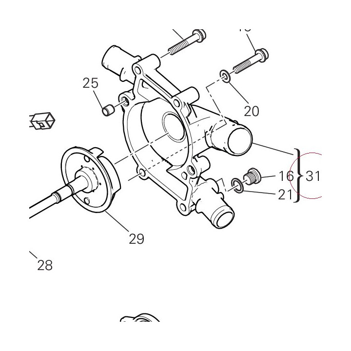 Water pump cover 24725241BH