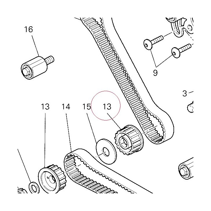 Pulley, timing 25510011B