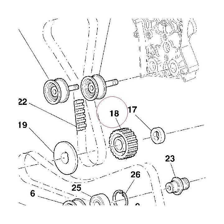 Timing belt roller z 20 25510181B