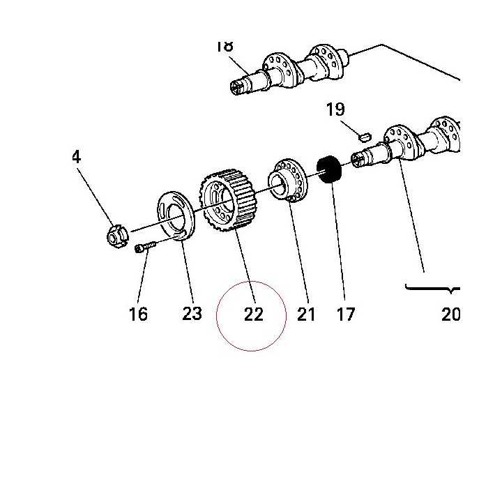 Timing belt pulley, driven 25510192A